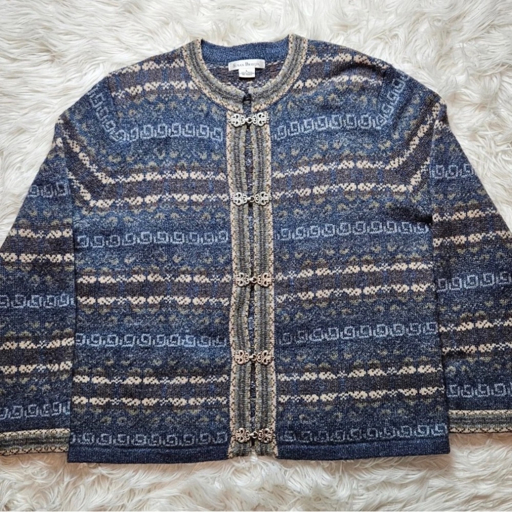 Susan Bristol Multicolor Wool Cardigan